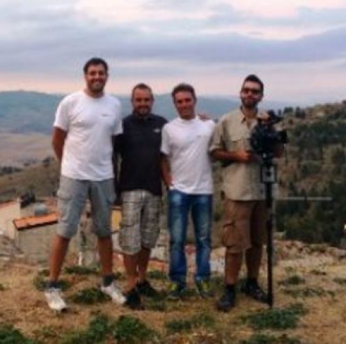 Il team di heli-lab: Giuseppe Spallina e Antonio Raspanti (co-founders), Lillo Scibilia, tecnico e Victor Ortega, regista