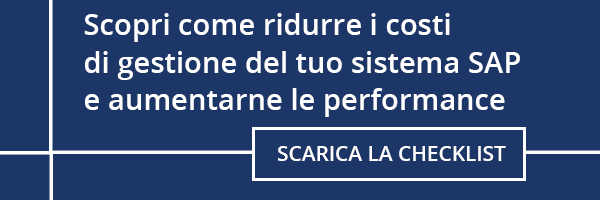 Scopri come ridurre i costi di gestione del tuo sistema SAP e aumentarne le performance. Scarica la Checklist